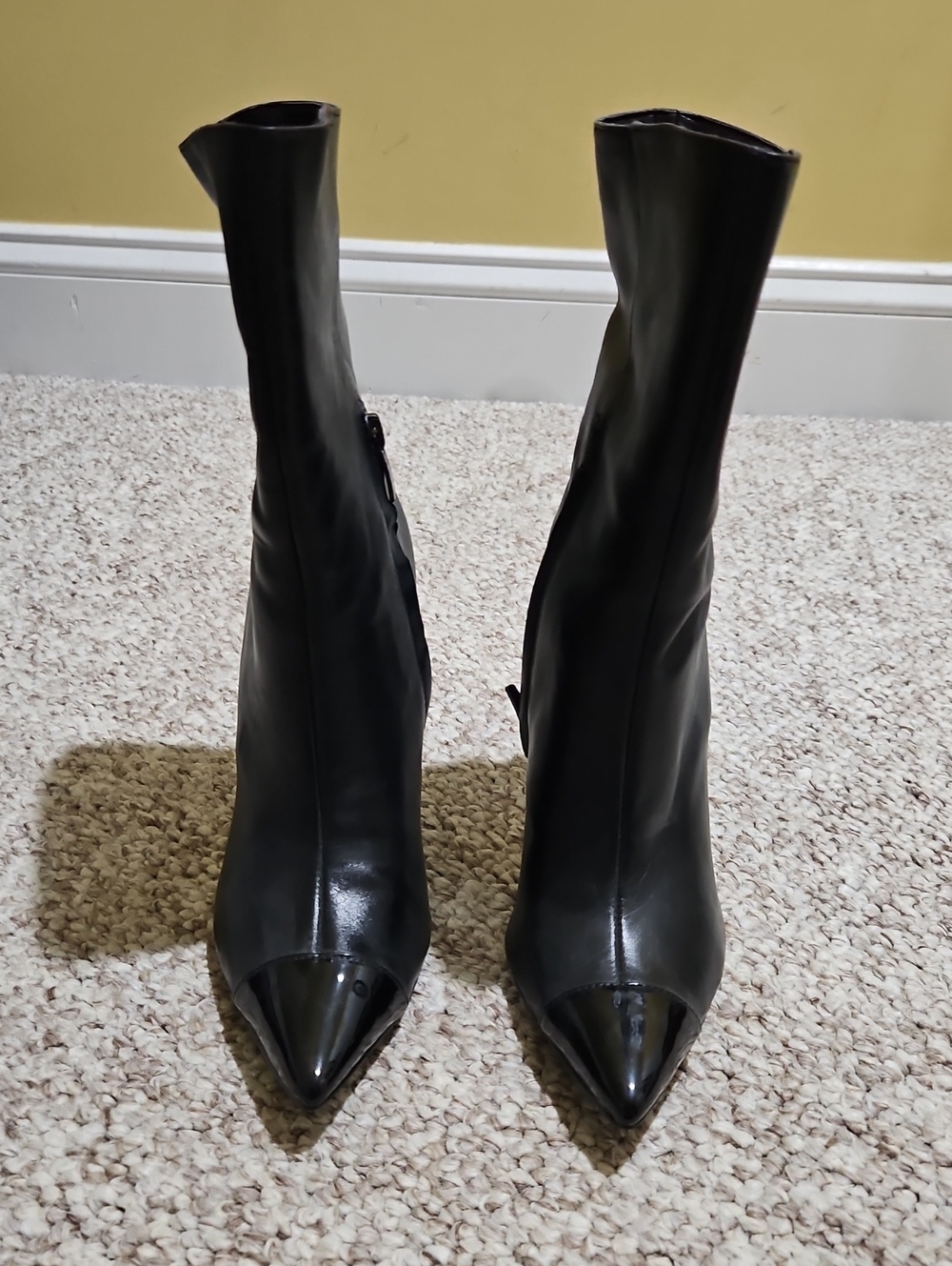 Nine West Black Pointed Toe High Shaft Ankle Booties